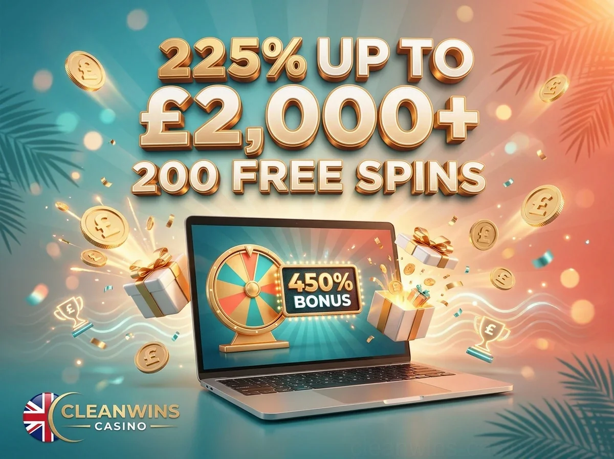 225% UP TO £2,000+ 200 FREE SPINS